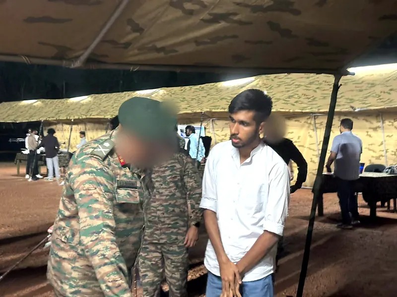 A senior Indian Army officer at the Nexospark stand, Exercise Ekuverin XIV